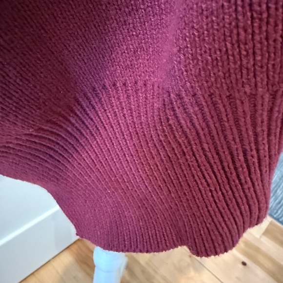Free People Oversized Rich Burgundy Crew Neck Sweater - Picture 5 of 5